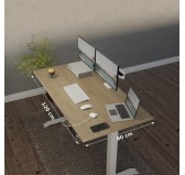 POKAR Desk with silver electric frame Sonoma Oak 120x80