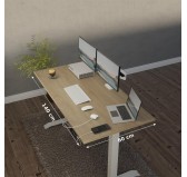 POKAR Desk with silver electric frame Sonoma Oak 140x60