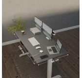 POKAR Desk with silver electric frame Grey 120x60