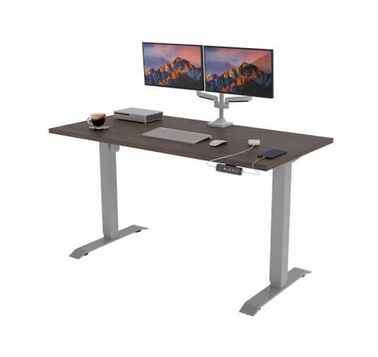 POKAR Desk with silver electric frame Davos Oak 120x60