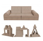 Creative modular Kids Sofa, set of 6 with semicircle cushion beige