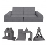 Creative modular Kids Sofa, set of 6 with semicircle cushion grey