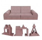 Creative modular Kids Sofa, set of 6 with semicircle cushion pink