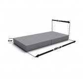 Foldable mattress 160x80x15 cm for modular Kids Sofa, grey