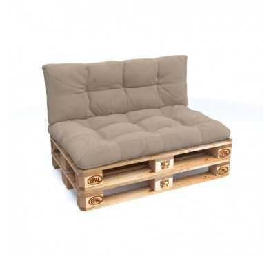 Set of 2 Garden Quilted Cushions 120x80 + 120x40 Beige