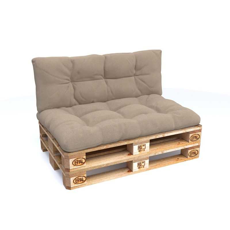Set of 2 Garden Quilted Cushions 120x80 + 120x40 Beige