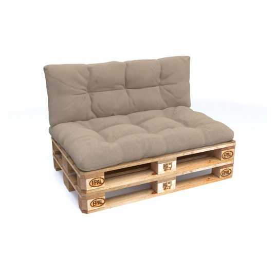 Set of 2 Garden Quilted Cushions 120x80 + 120x40 Beige