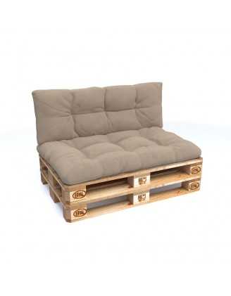 Set of 2 Garden Quilted Cushions 120x80 + 120x40 Beige