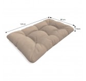 Set of 2 Garden Quilted Cushions 120x80 + 120x40 Beige