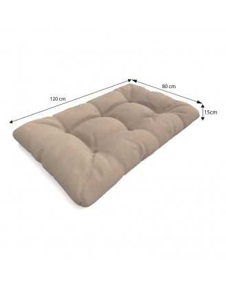 Set of 2 Garden Quilted Cushions 120x80 + 120x40 Beige
