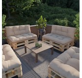 Set of 2 Garden Quilted Cushions 120x80 + 120x40 Beige
