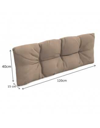 Set of 2 Garden Quilted Cushions 120x80 + 120x40 Beige