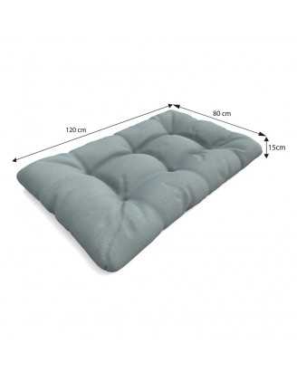 Set of 2 Garden Quilted Cushions 120x80 + 120x40 Blue
