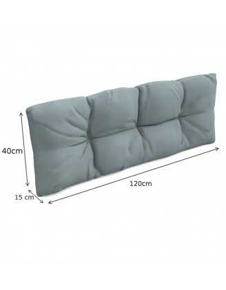 Set of 2 Garden Quilted Cushions 120x80 + 120x40 Blue