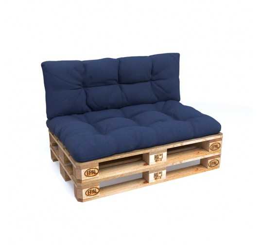 Set of 2 Garden Quilted Cushions 120x80 + 120x40 Dark Blue