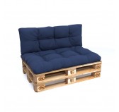 Set of 2 Garden Quilted Cushions 120x80 + 120x40 Dark Blue