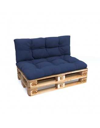 Set of 2 Garden Quilted Cushions 120x80 + 120x40 Dark Blue