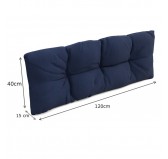 Set of 2 Garden Quilted Cushions 120x80 + 120x40 Dark Blue