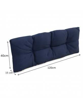 Set of 2 Garden Quilted Cushions 120x80 + 120x40 Dark Blue