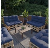 Set of 2 Garden Quilted Cushions 120x80 + 120x40 Dark Blue