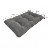 Set of 2 Garden Quilted Cushions 120x80 + 120x40 Grey