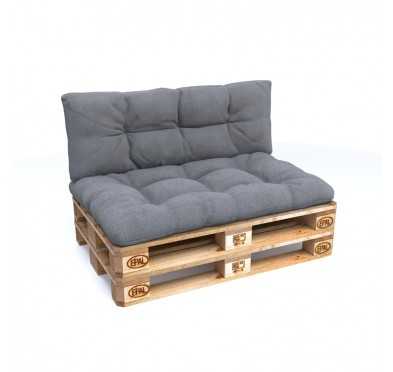 Set of 2 Garden Quilted Cushions 120x80 + 120x40 Grey