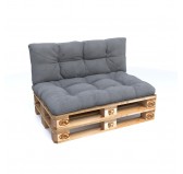Set of 2 Garden Quilted Cushions 120x80 + 120x40 Grey