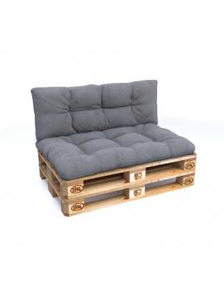 Set of 2 Garden Quilted Cushions 120x80 + 120x40 Grey