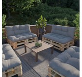 Set of 2 Garden Quilted Cushions 120x80 + 120x40 Grey