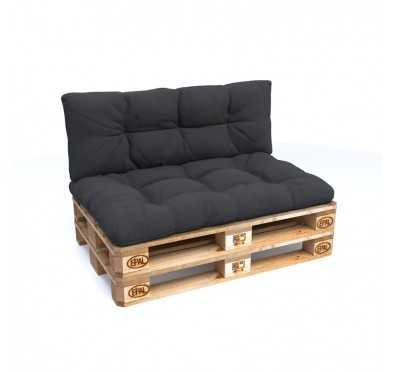 Set of 2 Garden Quilted Cushions 120x80 + 120x40 Anthracite