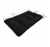 Set of 2 Garden Quilted Cushions 120x80 + 120x40 Black