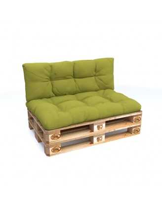 Set of 2 Pallet Cushions, 120x80 cm + 120x40 cm, Quilted, Lime