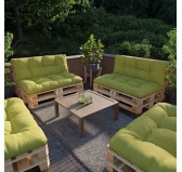 Set of 2 Pallet Cushions, 120x80 cm + 120x40 cm, Quilted, Lime