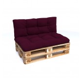 Set of 2 Pallet Cushions, 120x80 cm + 120x40 cm, Quilted, Violet
