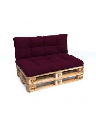 Set of 2 Pallet Cushions, 120x80 cm + 120x40 cm, Quilted, Violet