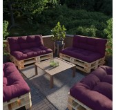 Set of 2 Pallet Cushions, 120x80 cm + 120x40 cm, Quilted, Violet