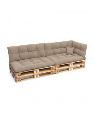 Set of 6 Garden Quilted Cushions 120x80 + 120x40 Beige