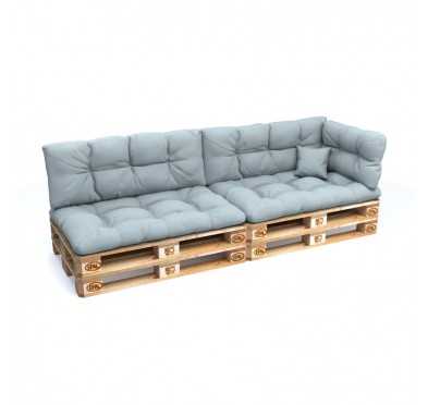 Set of 6 Garden Quilted Cushions 120x80 + 120x40 Blue