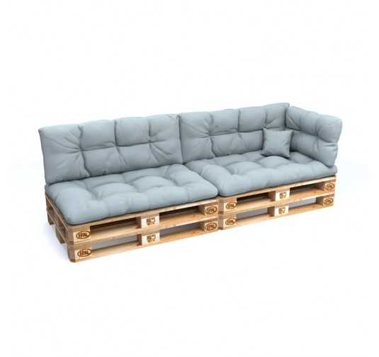 Set of 6 Garden Quilted Cushions 120x80 + 120x40 Blue