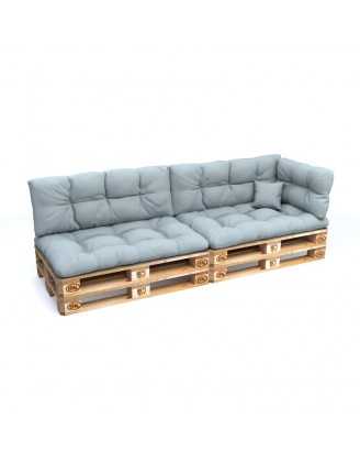 Set of 6 Garden Quilted Cushions 120x80 + 120x40 Blue