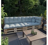 Set of 6 Garden Quilted Cushions 120x80 + 120x40 Blue