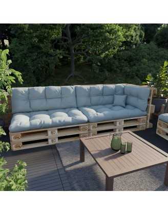 Set of 6 Garden Quilted Cushions 120x80 + 120x40 Blue