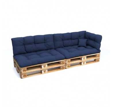 Set of 6 Garden Quilted Cushions 120x80 + 120x40 Dark Blue
