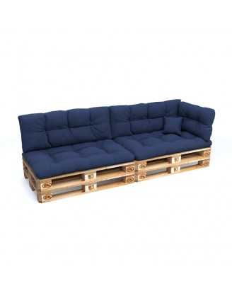 Set of 6 Garden Quilted Cushions 120x80 + 120x40 Dark Blue