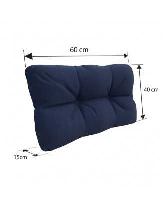 Set of 6 Garden Quilted Cushions 120x80 + 120x40 Dark Blue