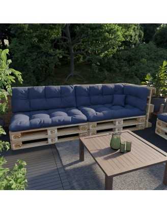 Set of 6 Garden Quilted Cushions 120x80 + 120x40 Dark Blue