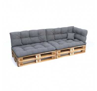 Set of 6 Garden Quilted Cushions 120x80 + 120x40 Grey