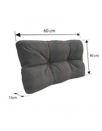 Set of 6 Garden Quilted Cushions 120x80 + 120x40 Grey