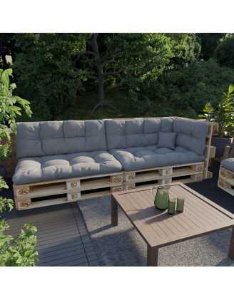 Set of 6 Garden Quilted Cushions 120x80 + 120x40 Grey