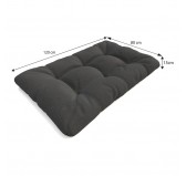 Set of 6 Garden Quilted Cushions 120x80 + 120x40 Anthracite